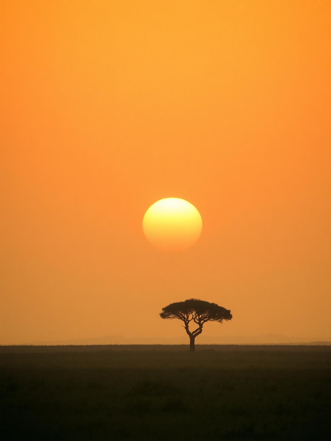 Sunrise over the Serengeti plains